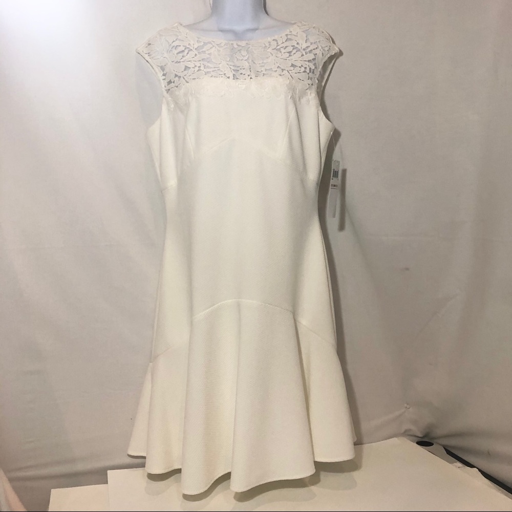 LONDON TIMES IVORY SLEEVELESS DRESS SIZE 12 👗